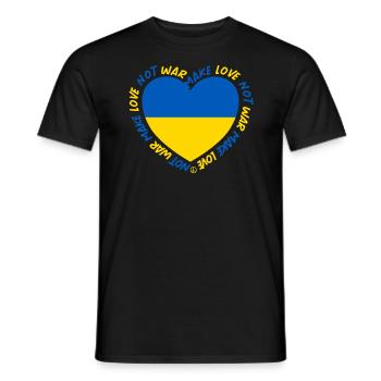 Frieden Make Love No War Ukraine - Männer T-Shirt - Schwarz - Vorne - AI Model Male 178 light (178cm)