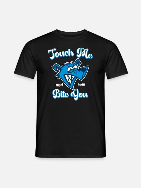 Touch Me And I Will Bite You Funny Animals Graphic - Men's T-Shirt - black