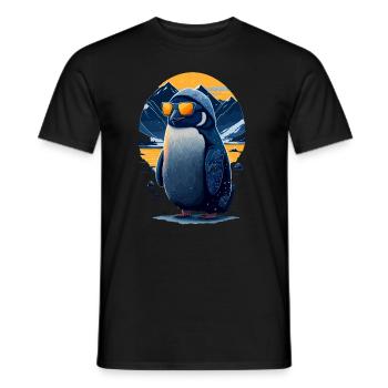 Pingouin cool - T-shirt homme - noir - Devant - AI Model Male 178 light (178cm)