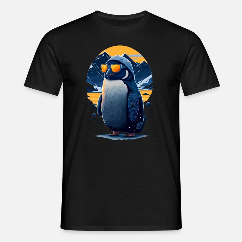 Cooler Pinguin - Männer T-Shirt - Schwarz