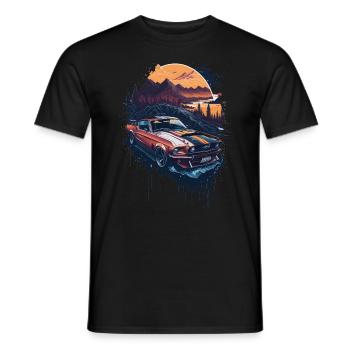 Voiture de sport classique - T-shirt homme - noir - Devant - AI Model Male 178 light (178cm)