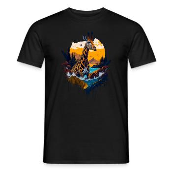 Belle girafe abstraite - T-shirt homme - noir - Devant - AI Model Male 178 light (178cm)