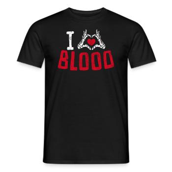 Halloween Vampire Skeleton I Love Blood - Men's T-Shirt - black - Front - AI Model Male 178 light (178cm)