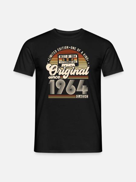1964 Jahrgang Vintage Geburtstag Retro Geschenk - Männer T-Shirt - Schwarz
