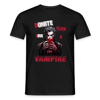 Donner du sang Sauvez une version comique vampire - T-shirt homme - noir - Devant - AI Model Male 178 light (178cm)