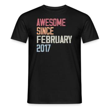 Février 2017, 7e anniversaire 2017 Fevrier 7 ans - T-shirt homme - noir - Devant - AI Model Male 178 light (178cm)