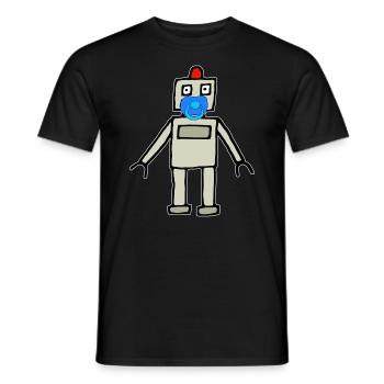 Bébé robot avec tétine - T-shirt homme - noir - Devant - AI Model Male 178 light (178cm)