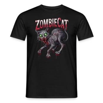 Chat zombie - T-shirt homme - noir - Devant - AI Model Male 178 light (178cm)