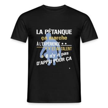 Pétanque - no app for that - Men's T-Shirt - black - Front - AI Model Male 178 light (178cm)