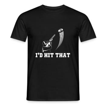 Skeet's Shooting | Throwing Disc Shooting Gifts - Men's T-Shirt - black - Front - AI Model Male 178 light (178cm)