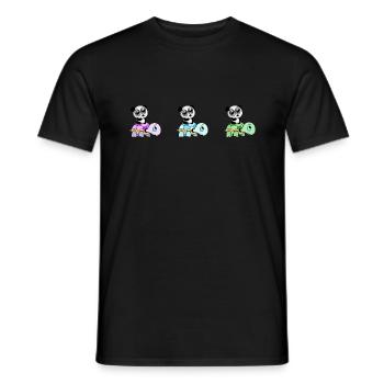 three turtles with pandas on their backs - Men's T-Shirt - black - Front - AI Model Male 178 light (178cm)