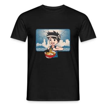 Anime Manga Kawaii Junge Japan Ramen Essen - Männer T-Shirt - Schwarz - Vorne - AI Model Male 178 light (178cm)