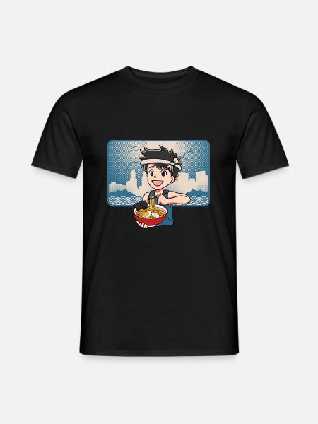 Anime Manga Kawaii Junge Japan Ramen Essen - Männer T-Shirt - Schwarz