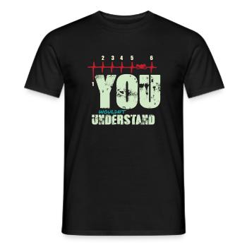 Motorcycle Heartbeat - Men's T-Shirt - black - Front - AI Model Male 178 light (178cm)