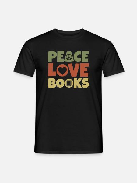 Friedensliebe Bücher - Männer T-Shirt - Schwarz