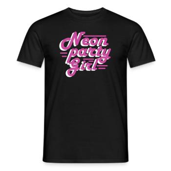 Neon-Party-Mädchen - Männer T-Shirt - Schwarz - Vorne - AI Model Male 178 light (178cm)