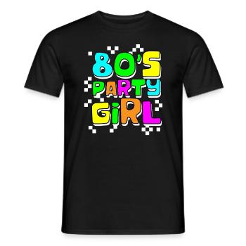 80's Party Girl - Men's T-Shirt - black - Front - AI Model Male 178 light (178cm)