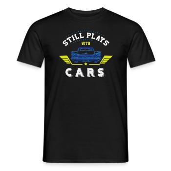 Still Plays With Cars - Men's T-Shirt - black - Front - AI Model Male 178 light (178cm)