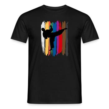 Taekwondo Belts Silhouette - Men's T-Shirt - black - Front - AI Model Male 178 light (178cm)