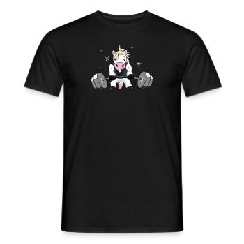 Gewichtheben Einhorn - Männer T-Shirt - Schwarz - Vorne - AI Model Male 178 light (178cm)