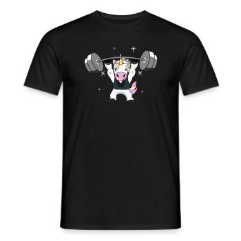 Gewichtheben Einhorn - Männer T-Shirt - Schwarz - Vorne - AI Model Male 178 light (178cm)