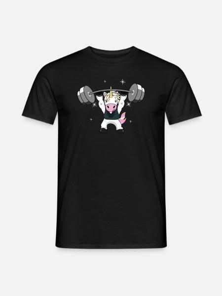 Gewichtheben Einhorn - Männer T-Shirt - Schwarz