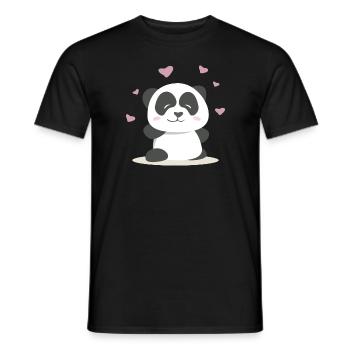 Kawaii Panda - Men's T-Shirt - black - Front - AI Model Male 178 light (178cm)