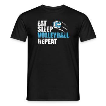 Eat Sleep Volleyball Repeat Coach Sport Ball Athle - Men's T-Shirt - black - Front - AI Model Male 178 light (178cm)