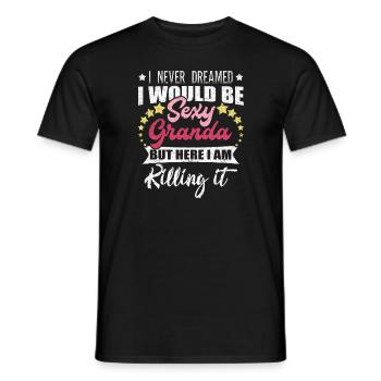 Je n'ai jamais rêvé de grand-mère sexy grand-mère grand-mère - T-shirt homme - noir - Devant - AI Model Male 178 light (178cm)