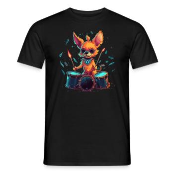 Chihuahua Drummer Music Animal Drums Dogs - Men's T-Shirt - black - Front - AI Model Male 178 light (178cm)