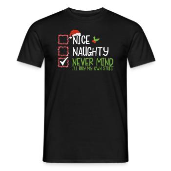 Christmas Xmas Saying Humor Funny Witty - Men's T-Shirt - black - Front - AI Model Male 178 light (178cm)
