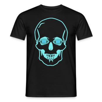 Crâne Crâne Mort Horreur Halloween Fantôme - T-shirt homme - noir - Devant - AI Model Male 178 light (178cm)
