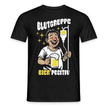 Blutgruppe Bier Positiv - Party Infusion Cartoon - Männer T-Shirt - Schwarz - Vorne - AI Model Male 178 light (178cm)