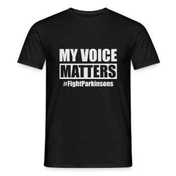 Funny Parkinsons Awareness - Men's T-Shirt - black - Front - AI Model Male 178 light (178cm)