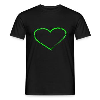Heart green gift idea light green - Men's T-Shirt - black - Front - AI Model Male 178 light (178cm)