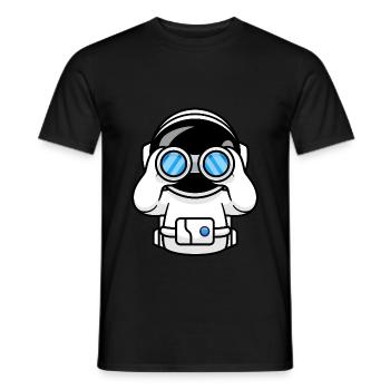 Astronaut mit Fernglas - Männer T-Shirt - Schwarz - Vorne - AI Model Male 178 light (178cm)