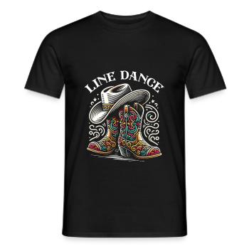 Danse en ligne Danse en ligne Danse en ligne Danse - T-shirt homme - noir - Devant - AI Model Male 178 light (178cm)