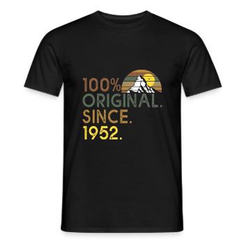 100% original since 1952 anniversary 70 years - Men's T-Shirt - black - Front - AI Model Male 178 light (178cm)