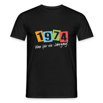 Geburtstag 1974 was für ein Jahrgang geboren 1974 - Männer T-Shirt - Schwarz - Vorne - AI Model Male 178 light (178cm)