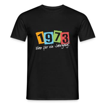 1973 was für ein Jahrgang geboren 1973. Geburtstag - Männer T-Shirt - Schwarz - Vorne - AI Model Male 178 light (178cm)