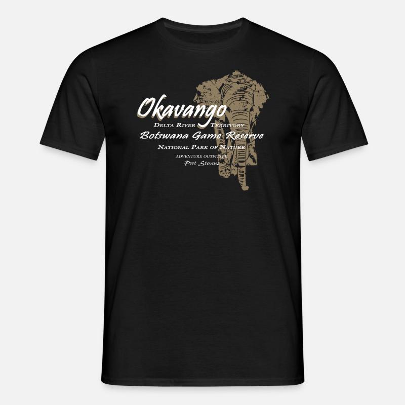Okavango Elefant - Männer T-Shirt - Schwarz