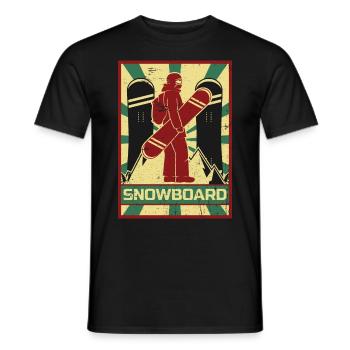 Snowboarding Propaganda | Winter sports snow winter - Men's T-Shirt - black - Front - AI Model Male 178 light (178cm)