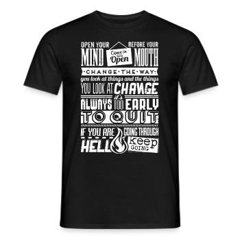 Font Quote graphic - Men's T-Shirt - black - Front - AI Model Male 178 light (178cm)