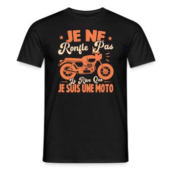 Je Ne Ronfle Pas Je Rêve Que Je Suis Une Moto - T-shirt homme - noir - Devant - AI Model Male 178 light (178cm)