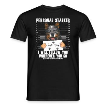 Blue Heeler Cattle Dog Citation amusante - T-shirt homme - noir - Devant - AI Model Male 178 light (178cm)