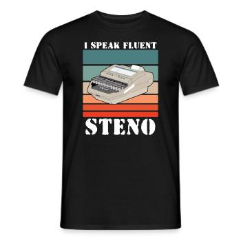 Court Reporter Vintage Stenographer Art - Männer T-Shirt - Schwarz - Vorne - AI Model Male 178 light (178cm)