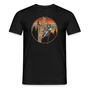 Arboriste Vintage Sunset Art Pour Coupe-Arbre - T-shirt homme - noir - Devant - AI Model Male 178 light (178cm)