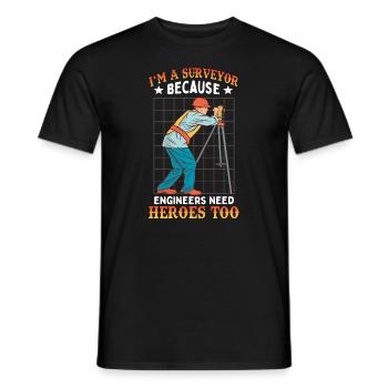 Citation de dessin animé Surveyor - T-shirt homme - noir - Devant - AI Model Male 178 light (178cm)
