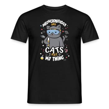 Microbiologiste Cat Lab Cartoon - T-shirt homme - noir - Devant - AI Model Male 178 light (178cm)