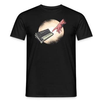 Sound Engineer Synthesizer Art - Männer T-Shirt - Schwarz - Vorne - AI Model Male 178 light (178cm)